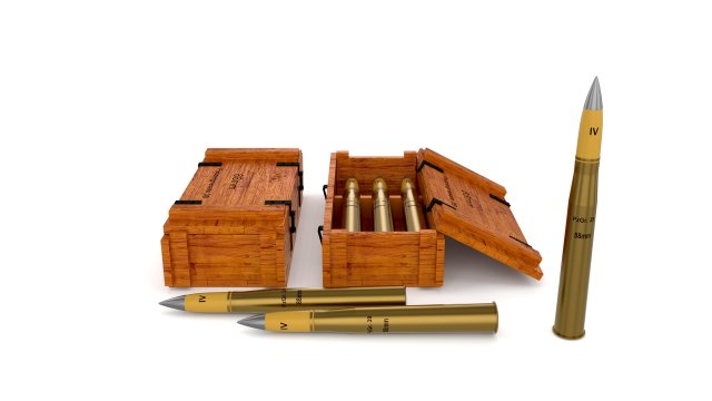 german 88mm shell 3D मॉडल .c4d .max .obj .3ds .fbx .stl .blend 
