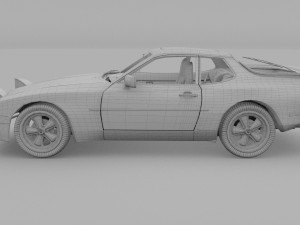 porsche 944 with interior rev Model 3D