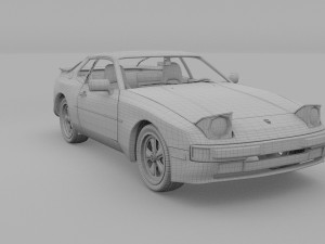 porsche 944 with interior rev Model 3D