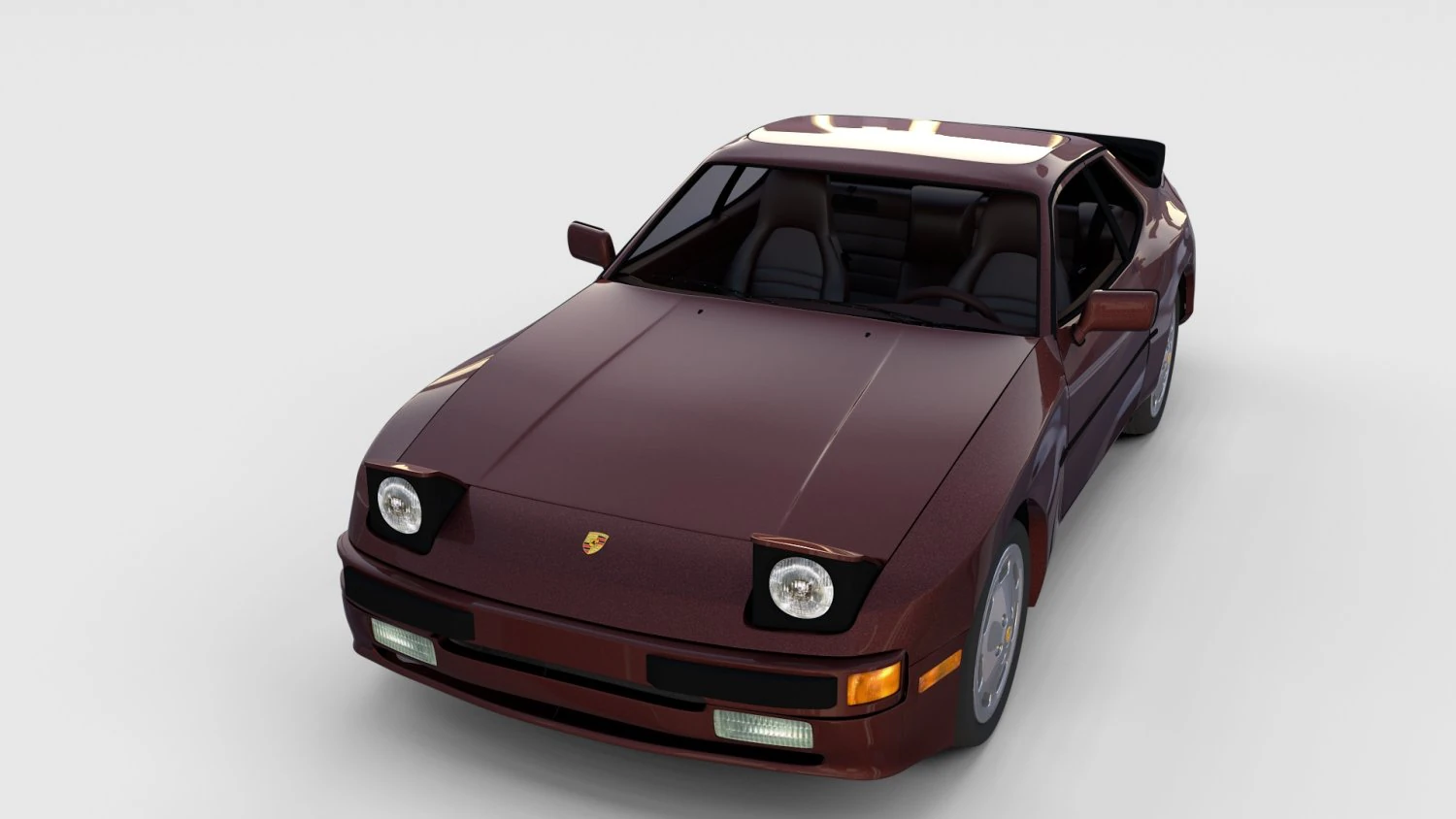 porsche 944s w interior rev 3D Model .c4d .max .obj .3ds .fbx .stl .blend 