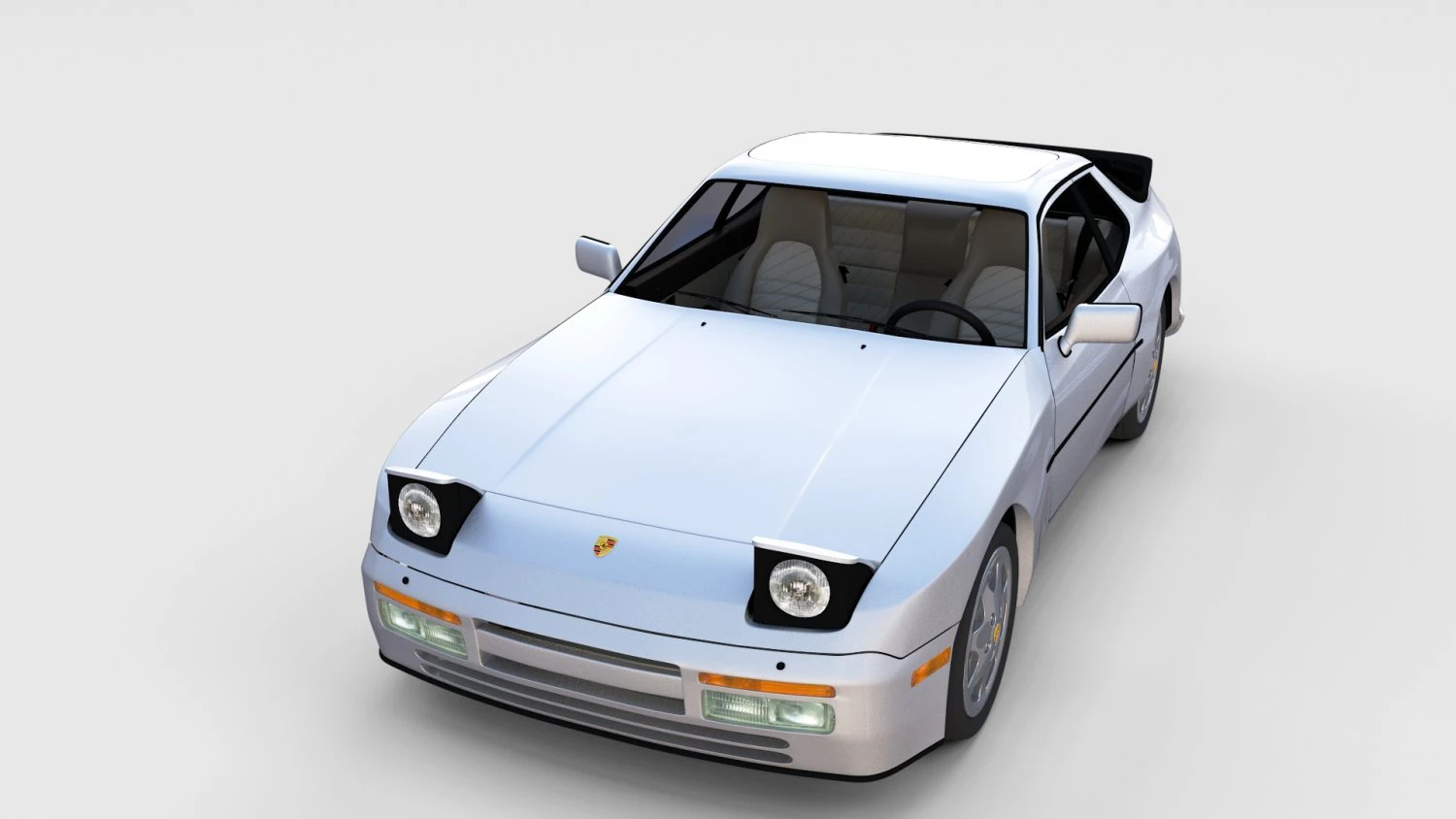 porsche 944 s2 with interior 3D Model .c4d .max .obj .3ds .fbx .stl .blend 