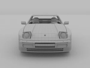 porsche 944 s2 with interior 3D Model