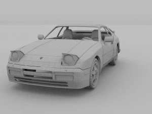 porsche 944 s2 with interior 3D Model