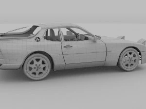 porsche 944 s2 with interior 3D Model