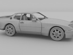 porsche 944 s2 with interior Model 3D