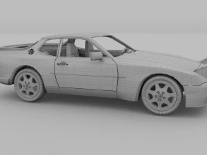 porsche 944 s2 with interior 3D Model