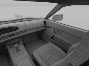 porsche 944 s2 with interior 3D Model