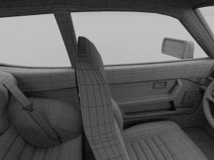 porsche 944 s2 with interior 3D Model