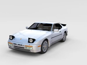 porsche 944 s2 with interior 3D Model