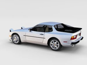 porsche 944 s2 with interior 3D Model