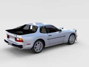 porsche 944 s2 with interior 3D Model