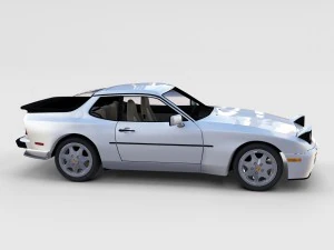 porsche 944 s2 with interior 3D Model