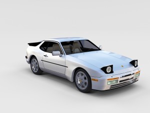 porsche 944 s2 with interior Model 3D