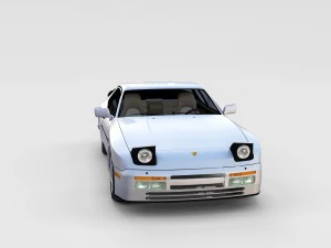 porsche 944 s2 with interior 3D Model