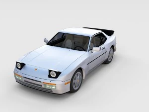 porsche 944 s2 with interior 3D Model