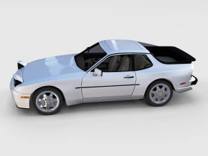 porsche 944 s2 with interior 3D Model