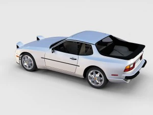 porsche 944 s2 with interior 3D Model