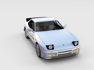 porsche 944 s2 with interior 3D Model