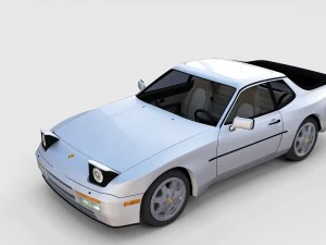 porsche 944 s2 with interior 3D Model