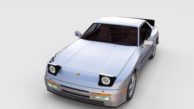 porsche 944 turbo s with interior rev Model 3D .c4d .max .obj .3ds .fbx .stl .blend 
