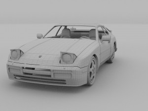 porsche 944 turbo s with interior rev Model 3D