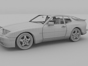 porsche 944 turbo s with interior rev Model 3D