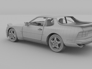 porsche 944 turbo s with interior rev Model 3D