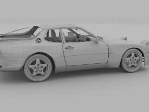 porsche 944 turbo s with interior rev Model 3D