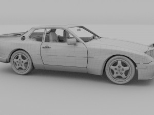 porsche 944 turbo s with interior rev Model 3D