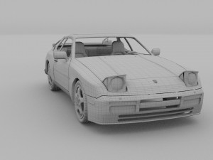 porsche 944 turbo s with interior rev Model 3D