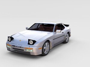 porsche 944 turbo s with interior rev Model 3D