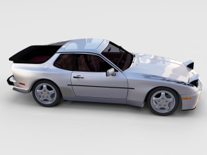 porsche 944 turbo s with interior rev Model 3D