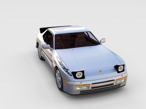 porsche 944 turbo s with interior rev Model 3D