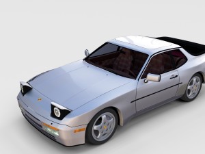 porsche 944 turbo s with interior rev Model 3D