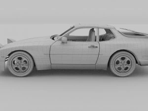 porsche 944 turbo with interior rev 3D Model