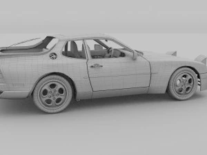 porsche 944 turbo with interior rev 3D Model