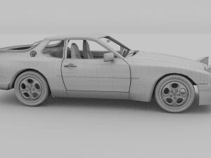 porsche 944 turbo with interior rev 3D Model