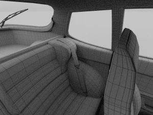 porsche 944 turbo with interior rev 3D Model