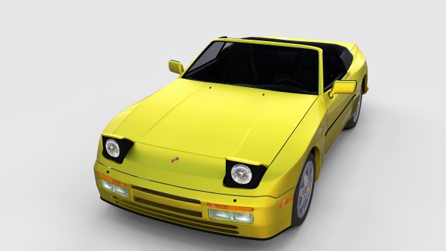 porsche 944 cabriolet w interior top down rev 3D Model .c4d .max .obj .3ds .fbx .stl .blend 
