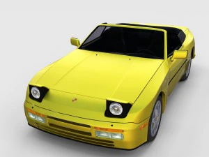 porsche 944 cabriolet w i&ccedil; mekan yukarıdan aşağıya gelir 3D Model