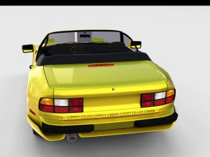 porsche 944 cabriolet w interior top down rev 3D Model