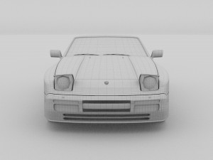 porsche 944 cabriolet w interior top down rev 3D Model