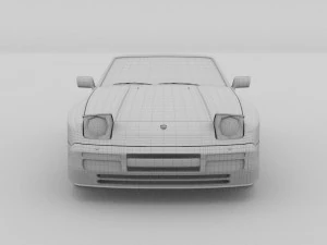 porsche 944 cabriolet w interior top down rev 3D Model