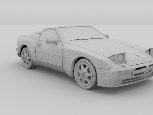 porsche 944 cabriolet w interior top down rev 3D Model