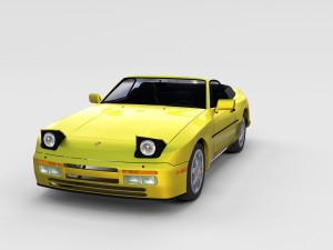porsche 944 cabriolet w interior top down rev 3D Model