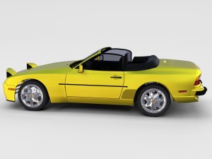 porsche 944 cabriolet w interior top down rev 3D Model