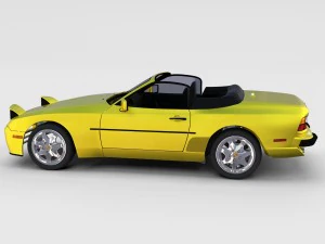 porsche 944 cabriolet w interior top down rev 3D Model