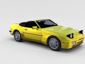 porsche 944 cabriolet w interior top down rev 3D Model