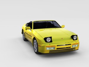 porsche 944 cabriolet w interior top down rev 3D Model