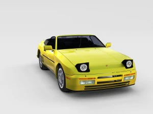 porsche 944 cabriolet w interior top down rev 3D Model